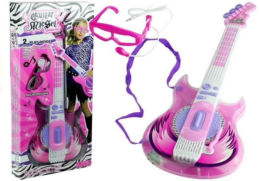 Gitara Elektryczna Okulary z Mikrofonem Zestaw Róż Gitara Elektryczna Okulary z Mikrofonem Zestaw Róż