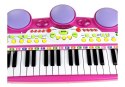 Organki Pianinko Mikrofon Stołek Porty USB Różowe