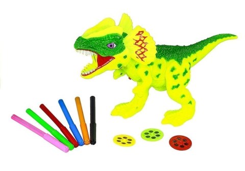 Projektor Dinozaur + Pisaki 18 Obrazków Malowanie Projektor Dinozaur + Pisaki 18 Obrazków Malowanie