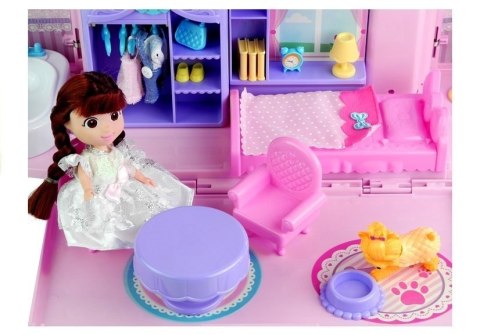 Rozkładany Domek W Walizce Lalka Pies Dodatki Róż