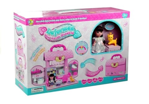 Rozkładany Domek W Walizce Lalka Pies Dodatki Róż